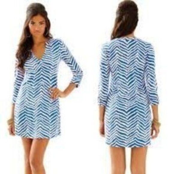 Lilly Pulitzer Dresses & Skirts - Lilly Pulitzer Rossmore Dress 12326 Blue stripe Zebron Small